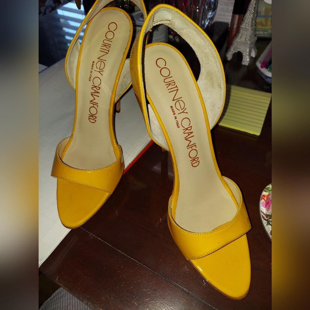 Courtney Crawford Yellow Patent Leather Heels